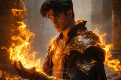Elemental Mages,handsome men,fantasy,and magic,brought to life through the magic of AI