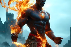 Elemental Mages,handsome men,fantasy,and magic,brought to life through the magic of AI
