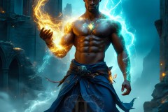 Elemental Mages,handsome men,fantasy,and magic,brought to life through the magic of AI