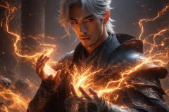 Elemental Mages,handsome men,fantasy,and magic,brought to life through the magic of AI