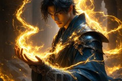 Elemental Mages,handsome men,fantasy,and magic,brought to life through the magic of AI