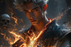Elemental Mages,handsome men,fantasy,and magic,brought to life through the magic of AI
