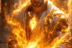 Elemental Mages,handsome men,fantasy,and magic,brought to life through the magic of AI