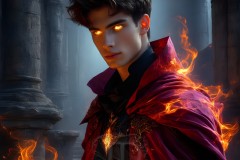 Elemental Mages,handsome men,fantasy,and magic,brought to life through the magic of AI