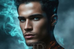 Elemental Mages,handsome men,fantasy,and magic,brought to life through the magic of AI