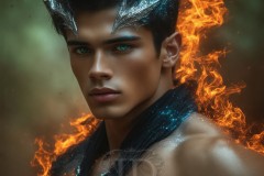 Elemental Mages,handsome men,fantasy,and magic,brought to life through the magic of AI