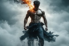 Elemental Mages,handsome men,fantasy,and magic,brought to life through the magic of AI