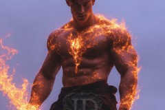 Elemental Mages,handsome men,fantasy,and magic,brought to life through the magic of AI