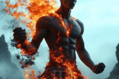 Elemental Mages,handsome men,fantasy,and magic,brought to life through the magic of AI