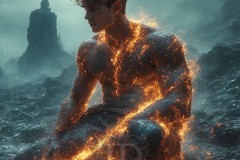 Elemental Mages,handsome men,fantasy,and magic,brought to life through the magic of AI