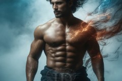 Elemental Mages,handsome men,fantasy,and magic,brought to life through the magic of AI
