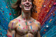Abstract Male Art Photos of Handsome Men Having Fun with Colors