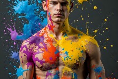 Abstract Male Art Photos of Handsome Men Having Fun with Colors
