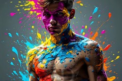 Abstract Male Art Photos of Handsome Men Having Fun with Colors