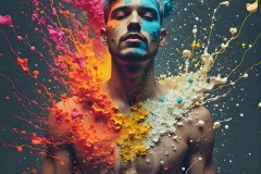 Abstract Male Art Photos of Handsome Men Having Fun with Colors