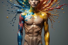 Abstract Male Art Photos of Handsome Men Having Fun with Colors