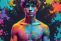 Abstract Male Art Photos of Handsome Men Having Fun with Colors