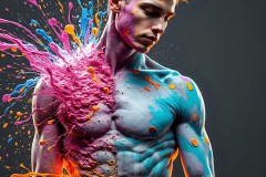 Abstract Male Art Photos of Handsome Men Having Fun with Colors