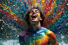 Abstract Male Art Photos of Handsome Men Having Fun with Colors