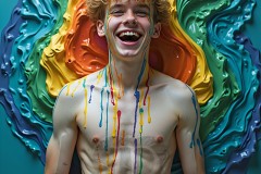 Abstract Male Art Photos of Handsome Men Having Fun with Colors