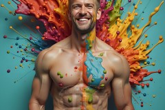 Abstract Male Art Photos of Handsome Men Having Fun with Colors