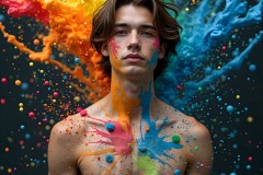 Abstract Male Art Photos of Handsome Men Having Fun with Colors