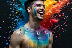 Abstract Male Art Photos of Handsome Men Having Fun with Colors