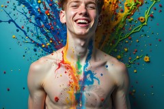 Abstract Male Art Photos of Handsome Men Having Fun with Colors