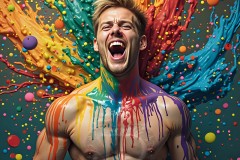 Abstract Male Art Photos of Handsome Men Having Fun with Colors