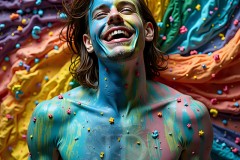 Abstract Male Art Photos of Handsome Men Having Fun with Colors