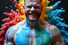 Abstract Male Art Photos of Handsome Men Having Fun with Colors