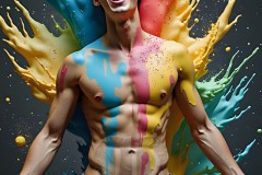 Abstract Male Art Photos of Handsome Men Having Fun with Colors