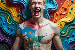 Abstract Male Art Photos of Handsome Men Having Fun with Colors