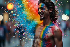 Abstract Male Art Photos of Handsome Men Having Fun with Colors