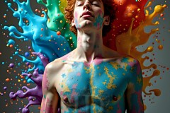 Abstract Male Art Photos of Handsome Men Having Fun with Colors