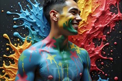Abstract Male Art Photos of Handsome Men Having Fun with Colors