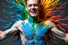 Abstract Male Art Photos of Handsome Men Having Fun with Colors