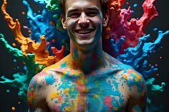 Abstract Male Art Photos of Handsome Men Having Fun with Colors