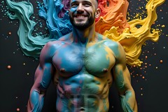 Abstract Male Art Photos of Handsome Men Having Fun with Colors