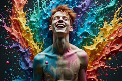 Abstract Male Art Photos of Handsome Men Having Fun with Colors