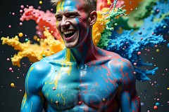 Abstract Male Art Photos of Handsome Men Having Fun with Colors