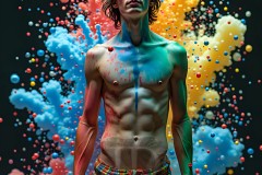 Abstract Male Art Photos of Handsome Men Having Fun with Colors