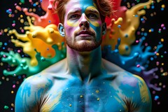 Abstract Male Art Photos of Handsome Men Having Fun with Colors