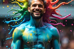 Abstract Male Art Photos of Handsome Men Having Fun with Colors