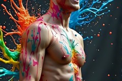 Abstract Male Art Photos of Handsome Men Having Fun with Colors