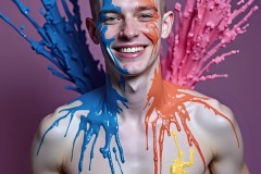 Abstract Male Art Photos of Handsome Men Having Fun with Colors