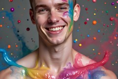 Abstract Male Art Photos of Handsome Men Having Fun with Colors