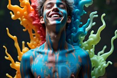 Abstract Male Art Photos of Handsome Men Having Fun with Colors