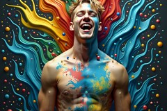 Abstract Male Art Photos of Handsome Men Having Fun with Colors
