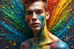Abstract Male Art Photos of Handsome Men Having Fun with Colors